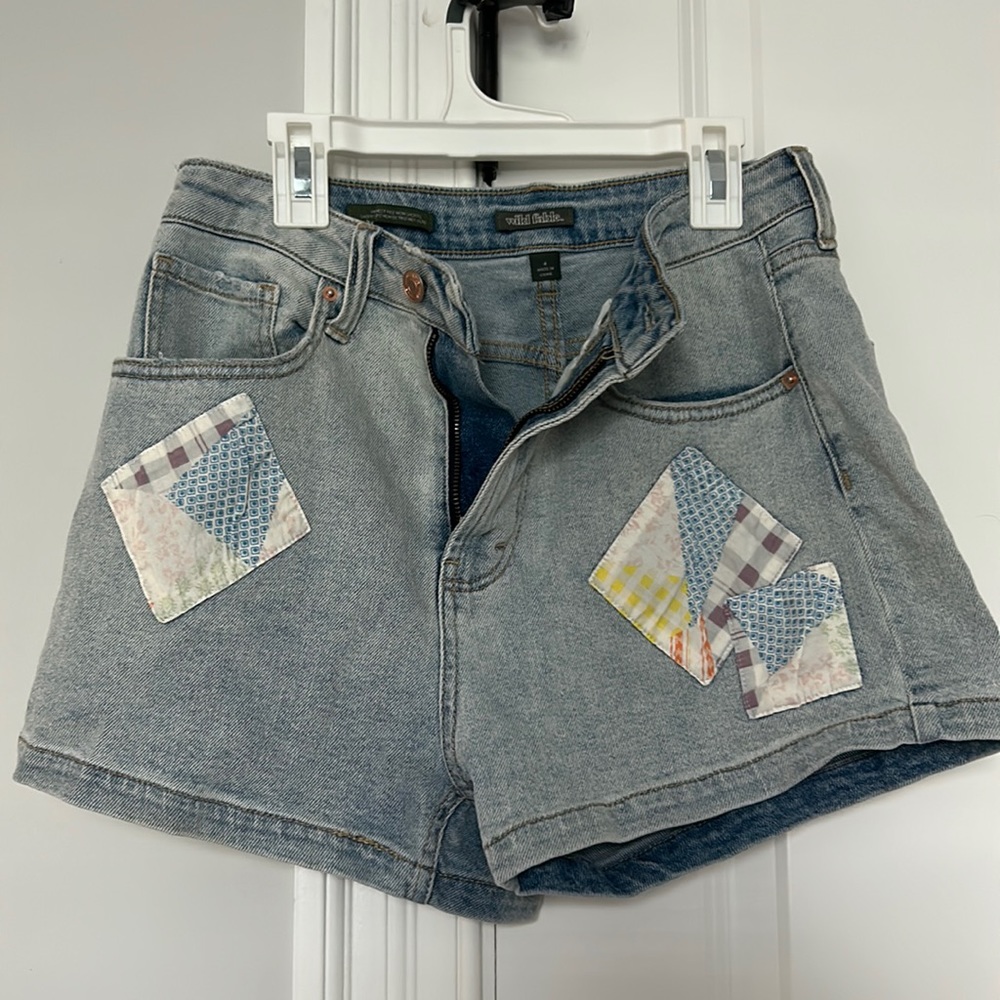 Wild fable patched jean shorts